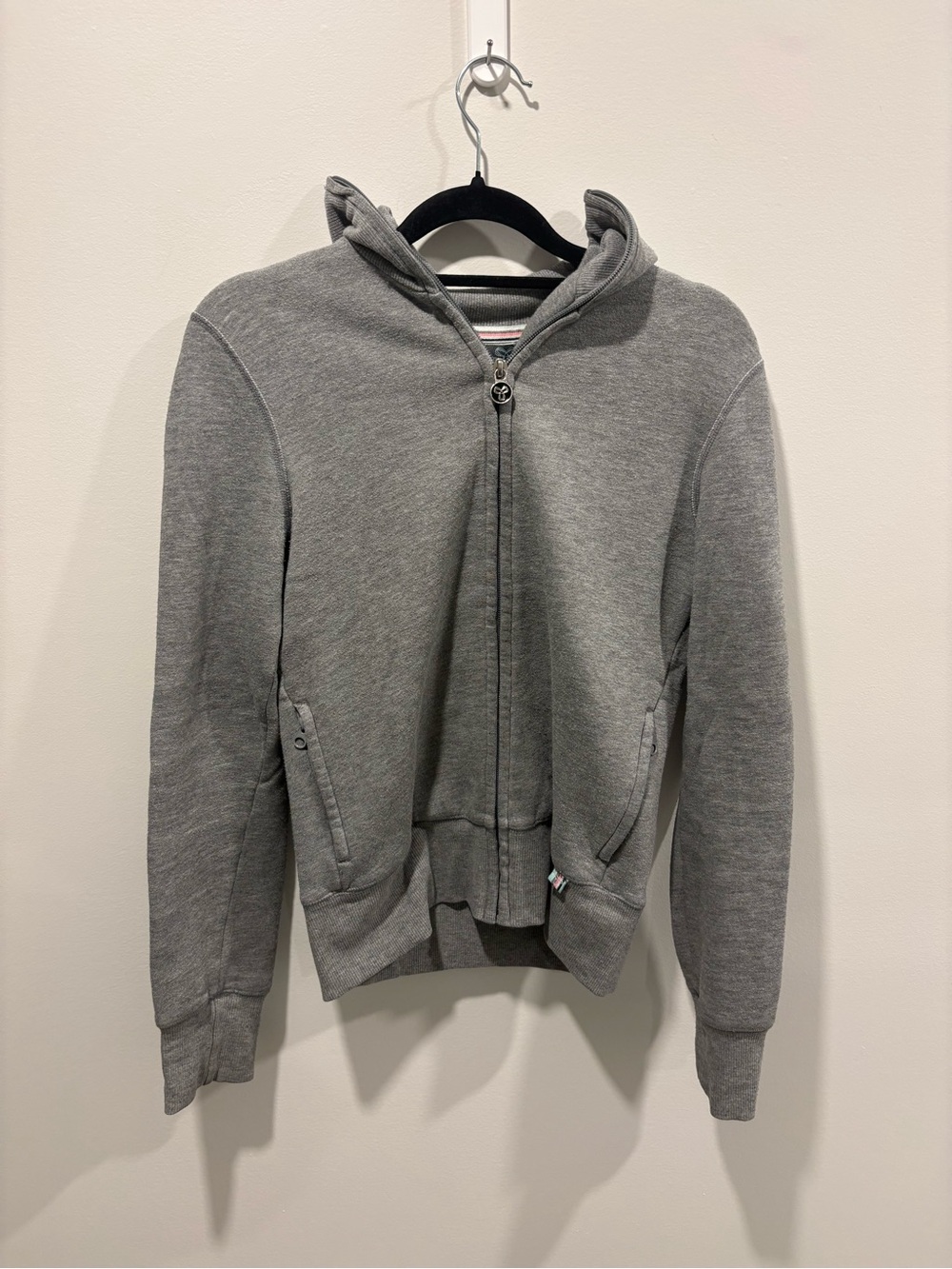 Men's Gray Zip-Up Hooded Sweater